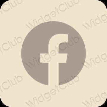 Estetico beige Facebook icone dell'app