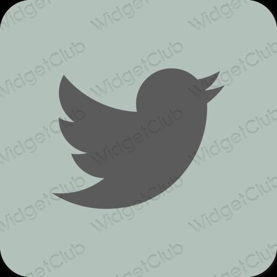 Aesthetic green Twitter app icons
