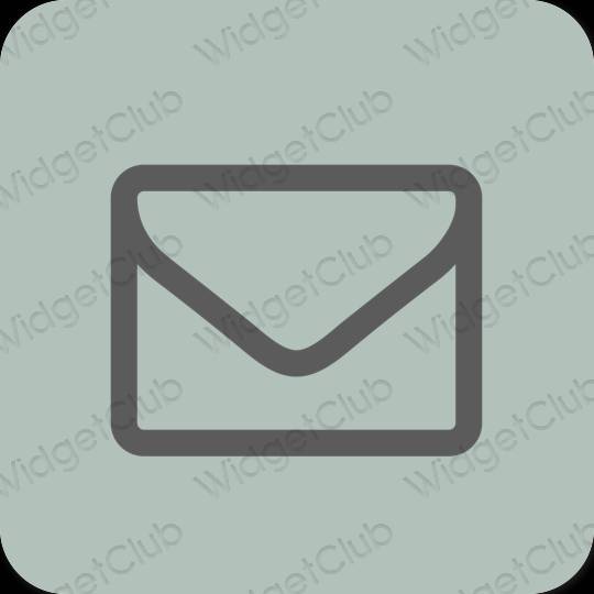 Estetik hijau Mail ikon aplikasi