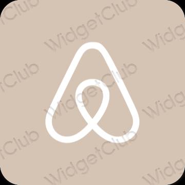 эстетический бежевый Airbnb значки приложений