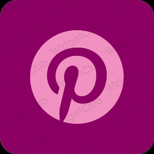 جمالي ليلكي Pinterest أيقونات التطبيق
