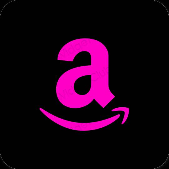 Estetické čierna Amazon ikony aplikácií