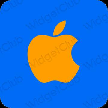 Estético azul neón Apple Store iconos de aplicaciones