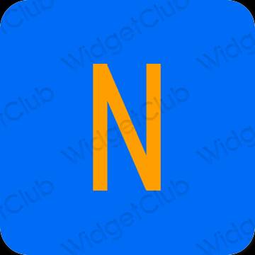 미적인 네온 블루 Netflix 앱 아이콘
