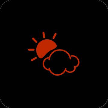 Estético Preto Weather ícones de aplicativos