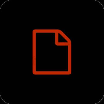 Estetyka czarny Notes ikony aplikacji