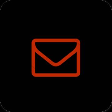 Estetinis juodas Gmail programėlių piktogramos