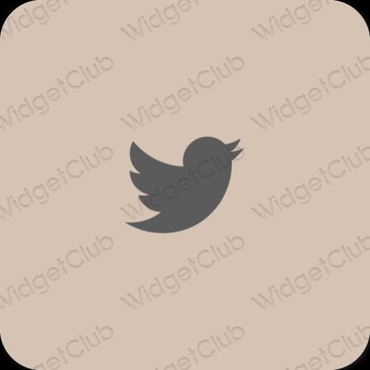 Stijlvol beige Twitter app-pictogrammen