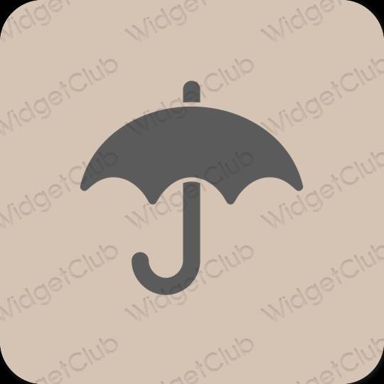 Æstetisk beige Weather app ikoner