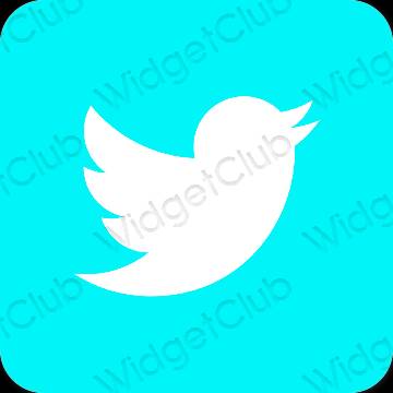 Estetico blu Twitter icone dell'app