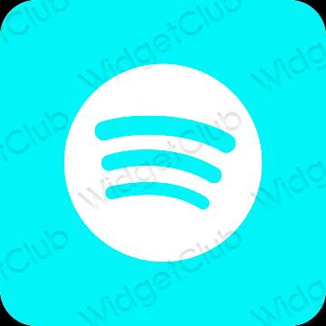 Estetico blu neon Spotify icone dell'app