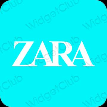 Æstetisk neon blå ZARA app ikoner