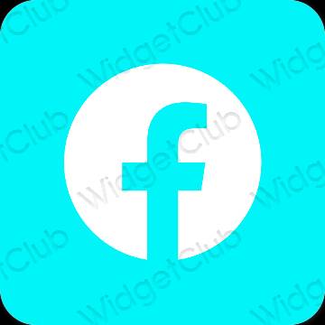 Stijlvol blauw Facebook app-pictogrammen