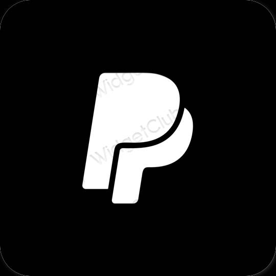 Estético negro Paypal iconos de aplicaciones
