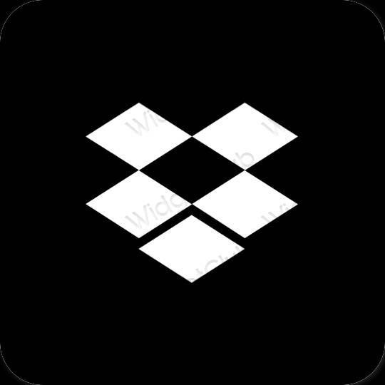 Ästhetisch Schwarz Dropbox App-Symbole