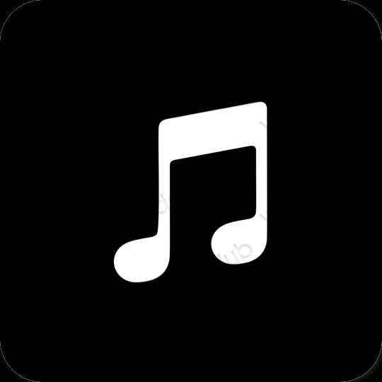 Estetski crno Music ikone aplikacija