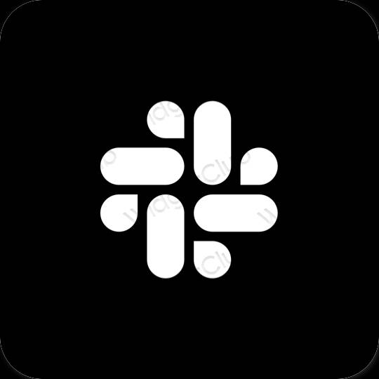 Естетичен черен Slack икони на приложения