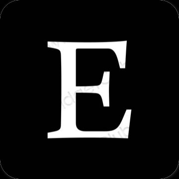 Estetyka czarny Etsy ikony aplikacji