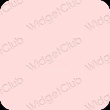 Esteettinen pastelli pinkki AppStore sovelluskuvakkeet