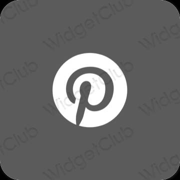 Estetsko siva Pinterest ikone aplikacij