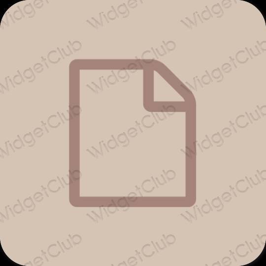 Æstetisk beige Notes app ikoner
