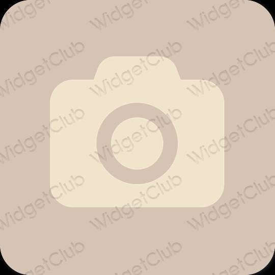 Æstetisk beige Camera app ikoner