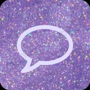 Estético roxo Messages ícones de aplicativos