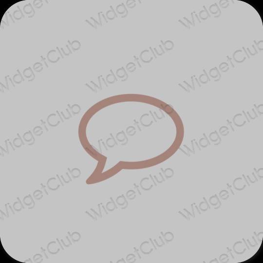 Estetický šedá Messages ikony aplikací