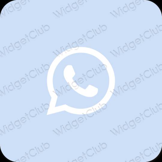 Thẩm mỹ màu xanh pastel WhatsApp biểu tượng ứng dụng