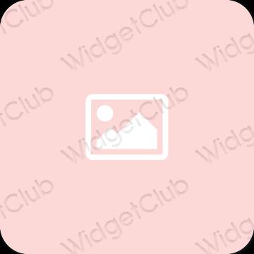 Esthétique rose pastel Photos icônes d'application