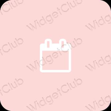 Estetický pastelově růžová Calendar ikony aplikací