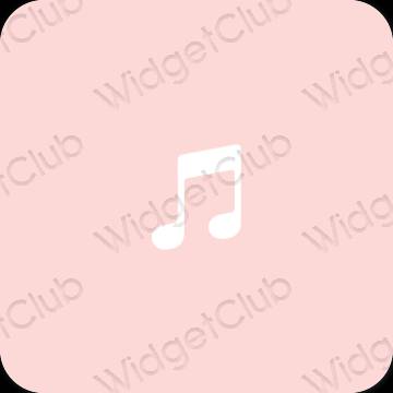 Esthétique rose pastel Music icônes d'application