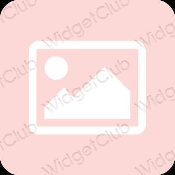 Esztétika pasztell rózsaszín Photos alkalmazás ikonok