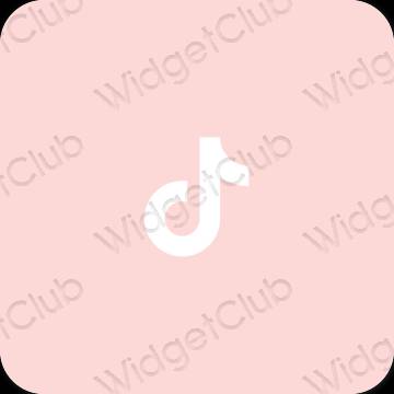 Estetsko pastelno roza TikTok ikone aplikacij
