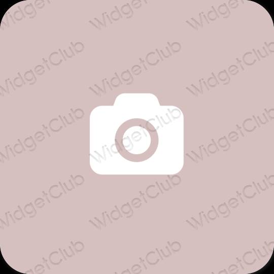 Esthétique rose pastel Camera icônes d'application
