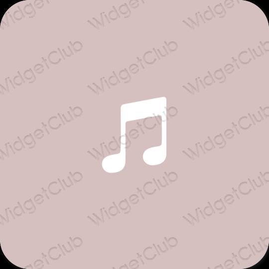Estetik pastel pembe Apple Music uygulama simgeleri