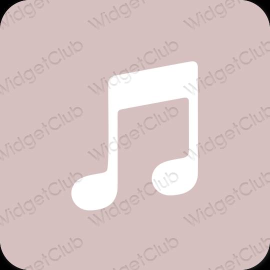 Estetyka pastelowy róż Music ikony aplikacji