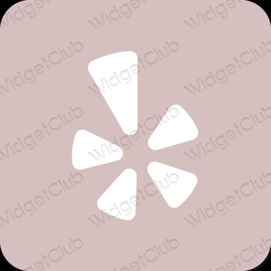 Stijlvol pastelroze Yelp app-pictogrammen