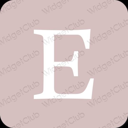 Esteetiline pastelne roosa Etsy rakenduste ikoonid