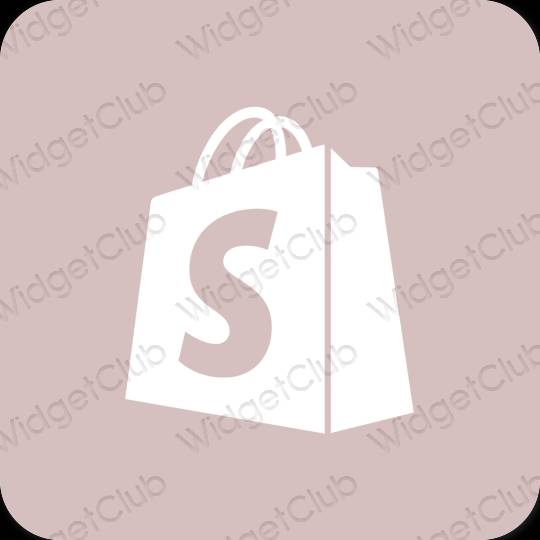 Estetik merah jambu Shopify ikon aplikasi