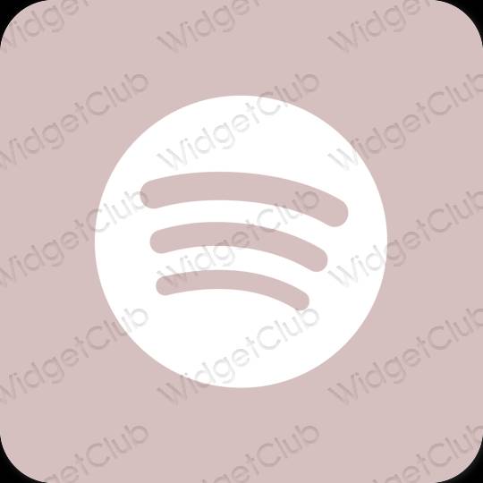 Estetický pastelově růžová Spotify ikony aplikací