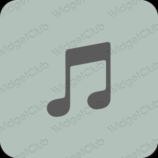 Estetický zelená LINE MUSIC ikony aplikací
