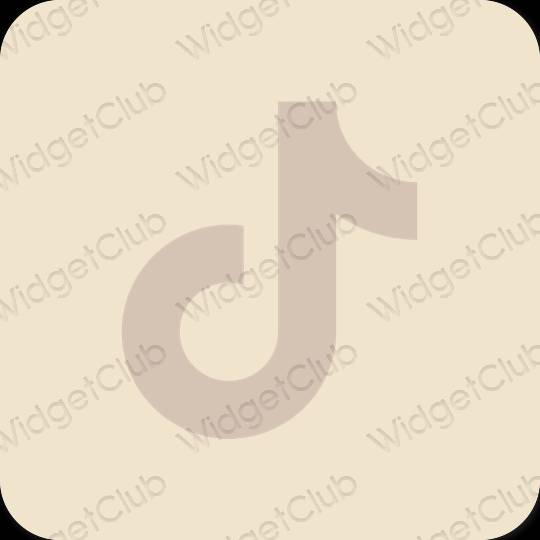 Естетичен бежово TikTok икони на приложения