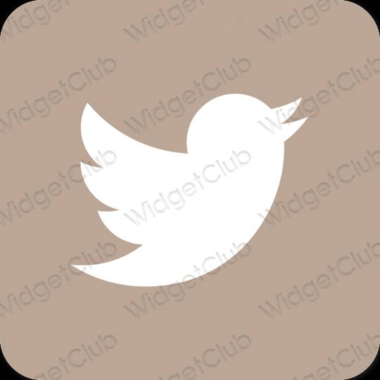 Ästhetisch Beige Twitter App-Symbole