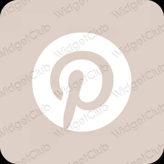 Estetyka beżowy Pinterest ikony aplikacji