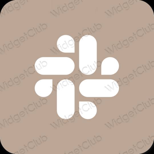 Естетски беж Slack иконе апликација