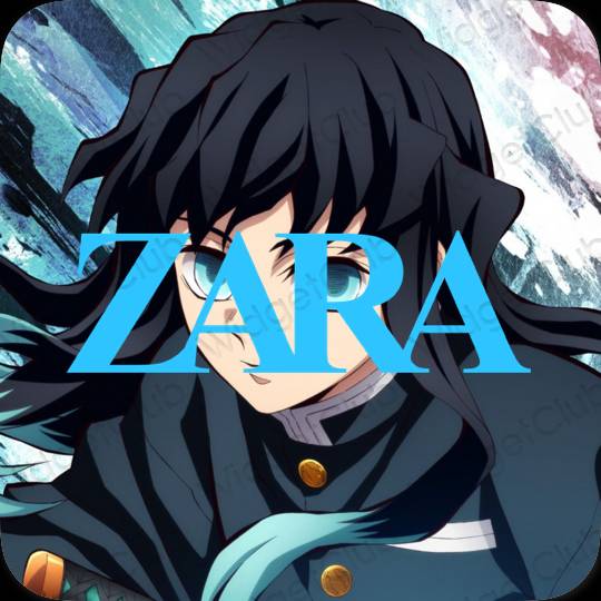 Aesthetic blue ZARA app icons