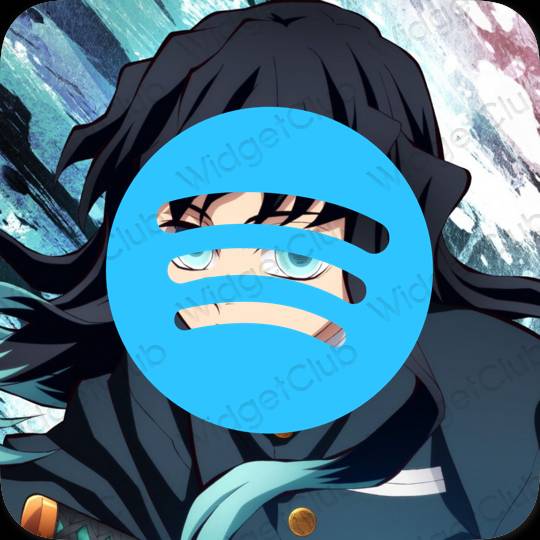 Aesthetic blue Spotify app icons