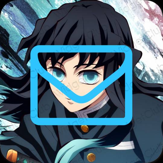 Aesthetic blue Mail app icons