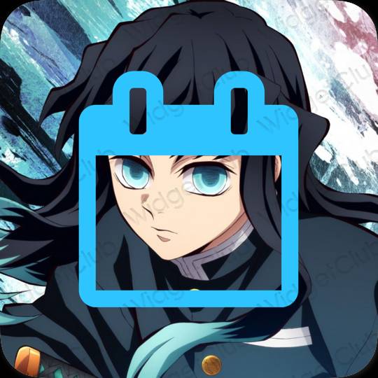 Aesthetic blue Calendar app icons